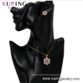 64531 Xuping China wholesale beautiful flower shape 18k gold filled jewelry set Zirconia jewelry